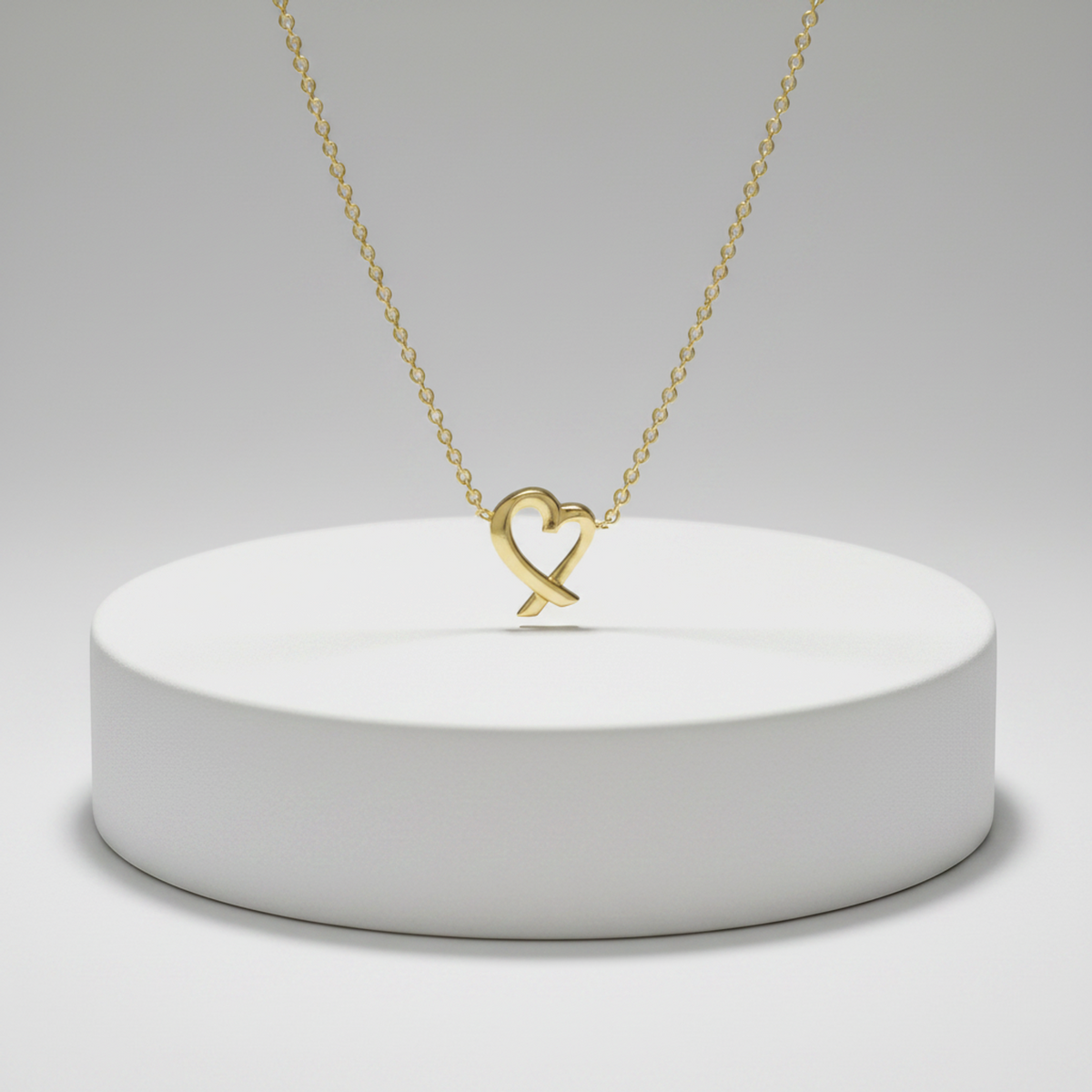 Tiffany Loving Heart Necklace Yellow Gold (18K) No Stone Women,Men Fashion Pendant Necklace (Gold)