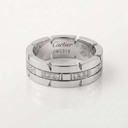 Cartier Tank Française Ring With Diamonds White Gold (18K) Fashion Diamond Band Ring Silver