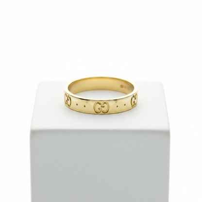 Gucci Icon Yellow Gold (18K) Fashion No Stone Band Ring Gold