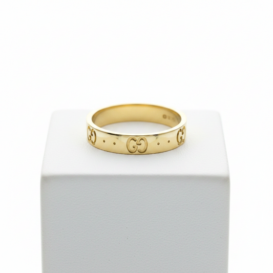 Gucci Icon Yellow Gold (18K) Fashion No Stone Band Ring Gold