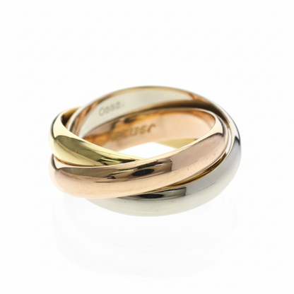 Cartier Trinity Ring Yellow Gold (18K),Pink Gold (18K),White Gold (18K) Fashion No Stone Band Ring Gold