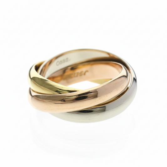 Cartier Trinity Ring Yellow Gold (18K),Pink Gold (18K),White Gold (18K) Fashion No Stone Band Ring Gold