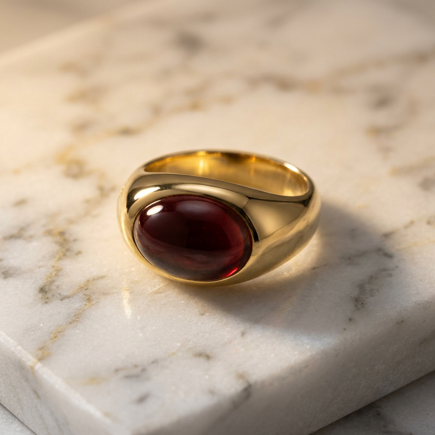 Pomellato Garnet Ring Yellow Gold (18K) Fashion Garnet Band Ring Gold