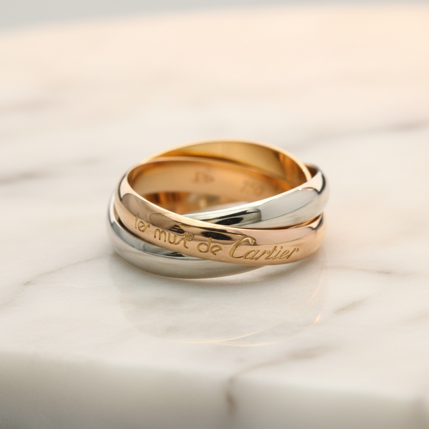Cartier Trinity Ring Yellow Gold (18K),Pink Gold (18K),White Gold (18K) Fashion No Stone Band Ring Gold