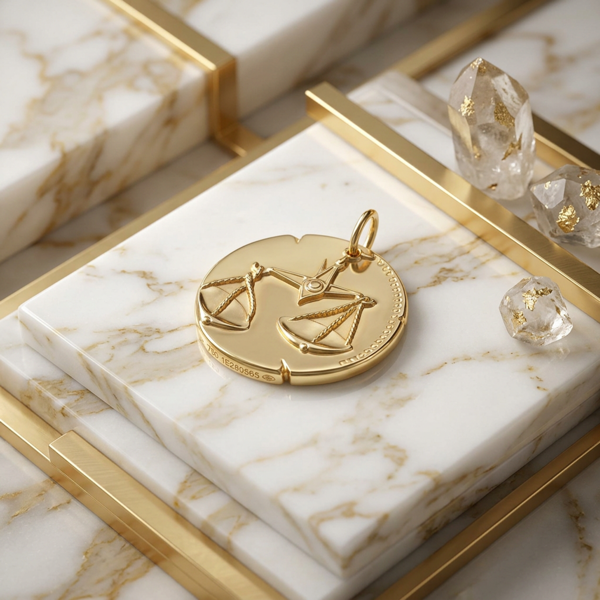 Van Cleef & Arpels Zodiac Libra Top Only Yellow Gold (18K) No Stone Women,Men Fashion Pendant Necklace (Gold)