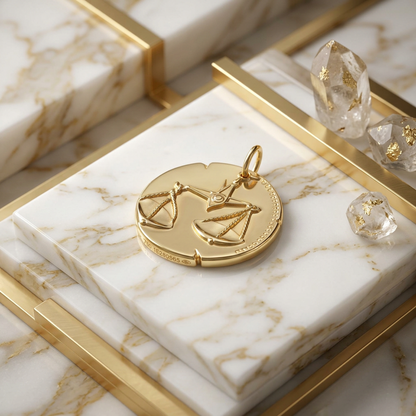Van Cleef & Arpels Zodiac Libra Top Only Yellow Gold (18K) No Stone Women,Men Fashion Pendant Necklace (Gold)