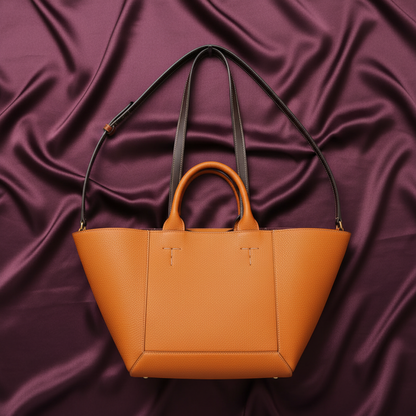Tod's Double Up Tote Bag Women's Leather Handbag,Shoulder Bag Camel,Dark Brown