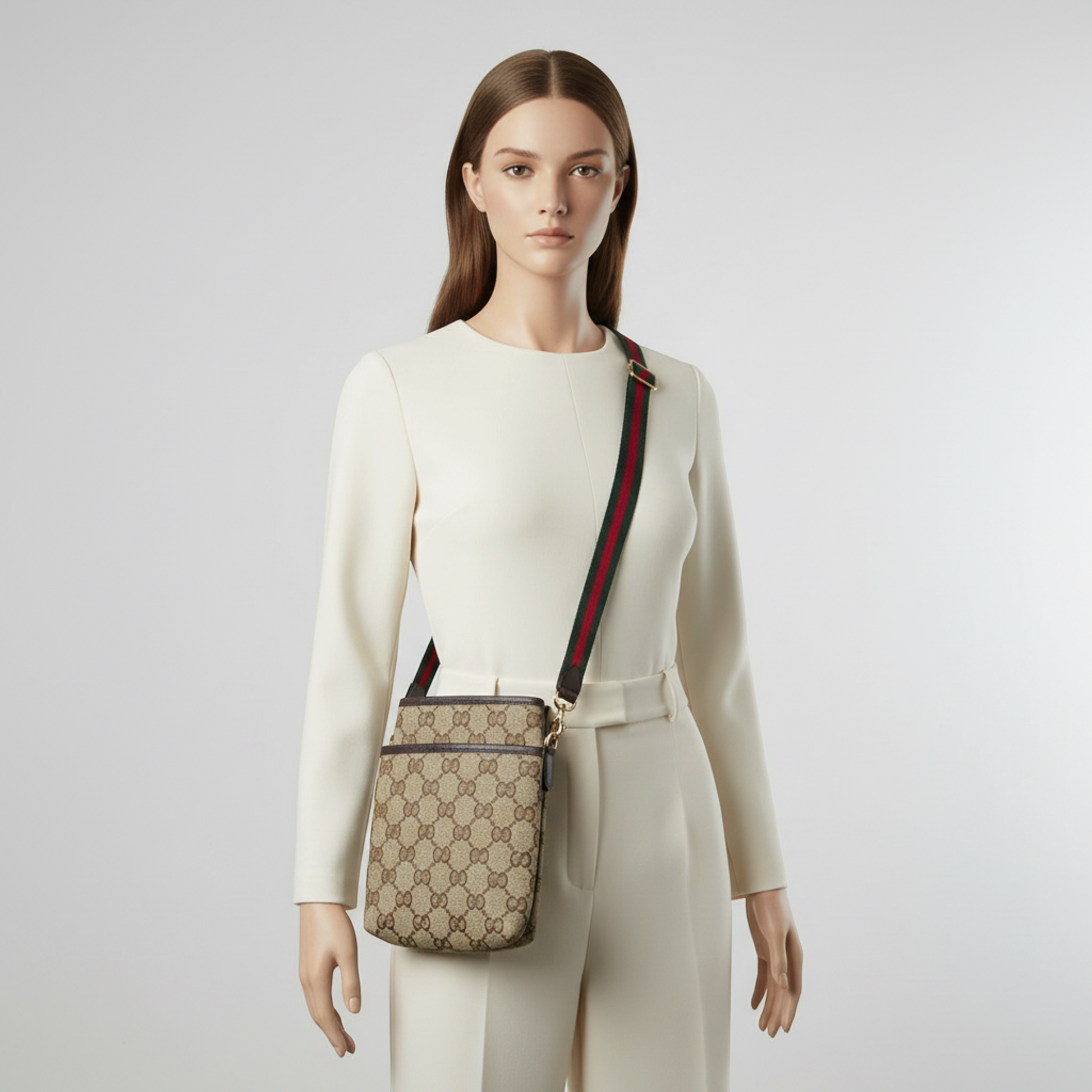 Gucci GG Canvas Sherry Line 141863 Women's GG Canvas Shoulder Bag