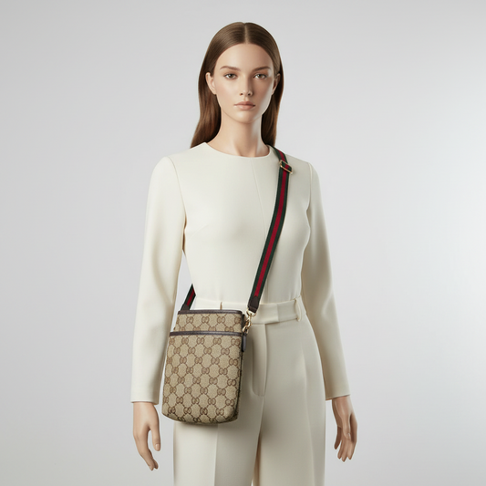 Gucci GG Canvas Sherry Line 141863 Women's GG Canvas Shoulder Bag