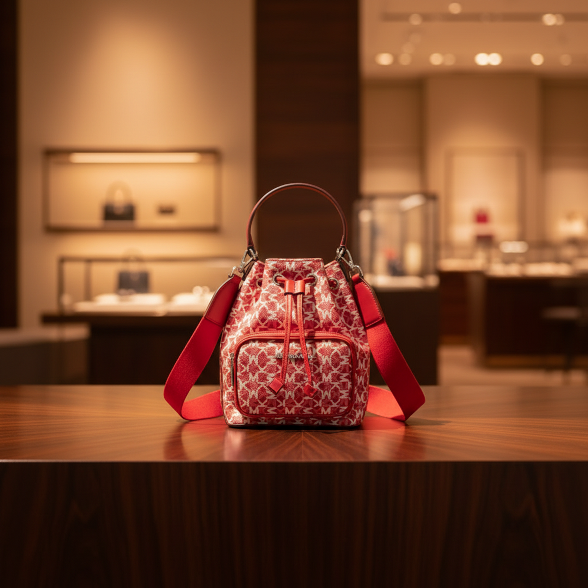 Michael Kors KHAI 35T5S5FM5C Women's Polyester Handbag,Shoulder Bag Pink,Raspberry