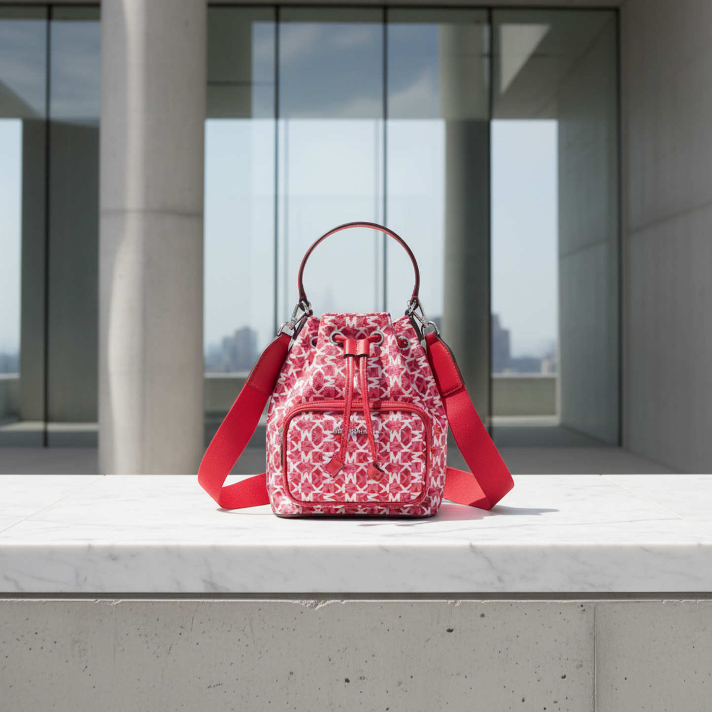 Michael Kors KHAI 35T5S5FM5C Women's Polyester Handbag,Shoulder Bag Pink,Raspberry