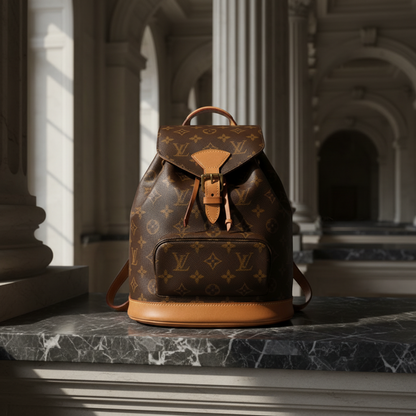 Louis Vuitton Monogram Montsouris MM M51136 Women's Backpack Brown