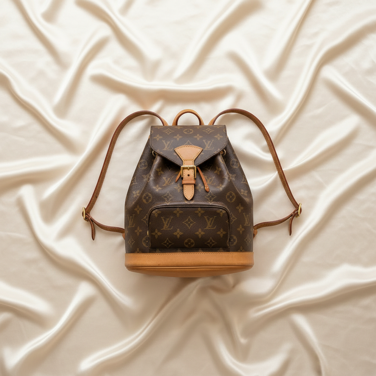 Louis Vuitton Monogram Montsouris MM M51136 Women's Backpack Brown