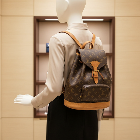 Louis Vuitton Monogram Montsouris MM M51136 Women's Backpack Brown