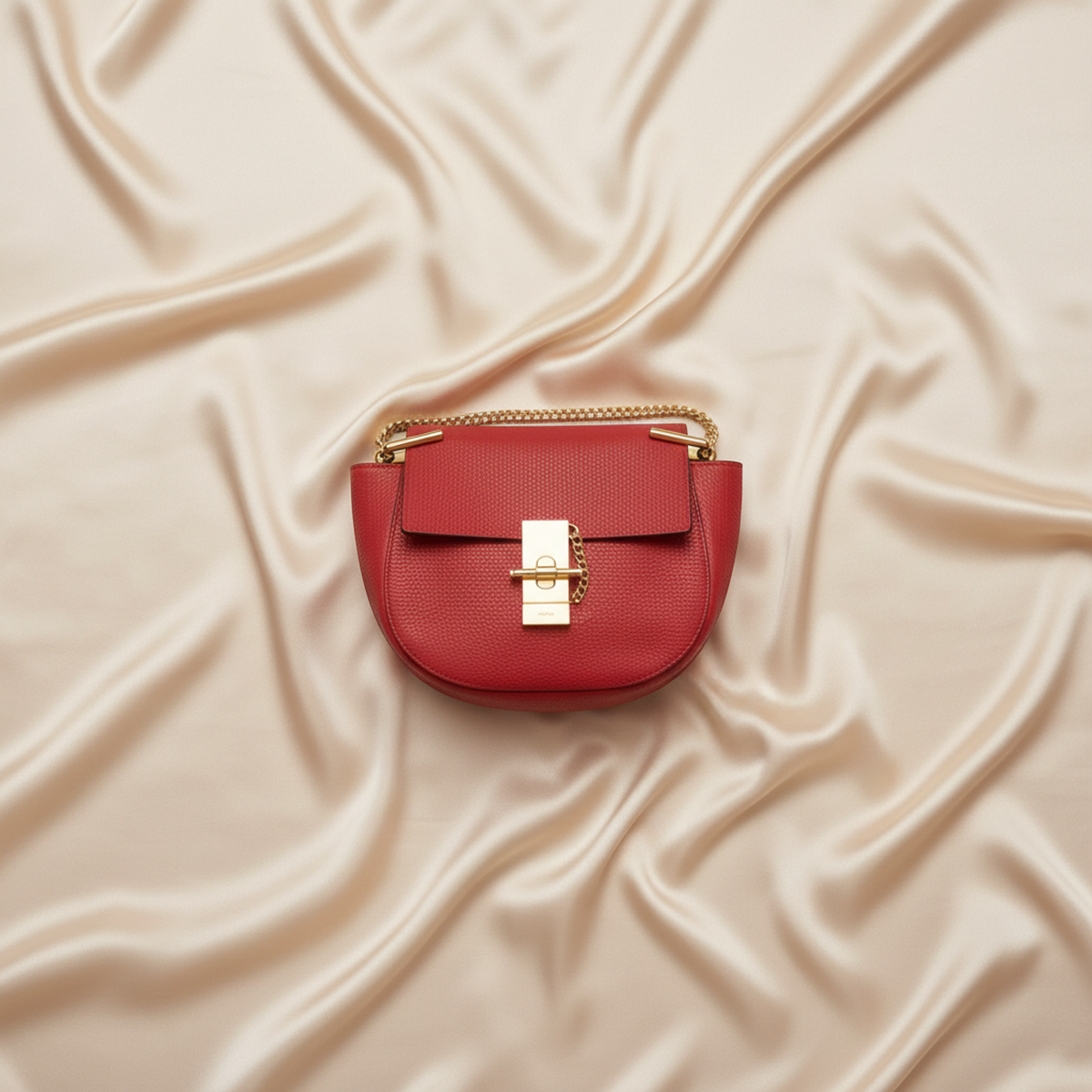Chloé Drew Women's Leather Shoulder Bag Red Color