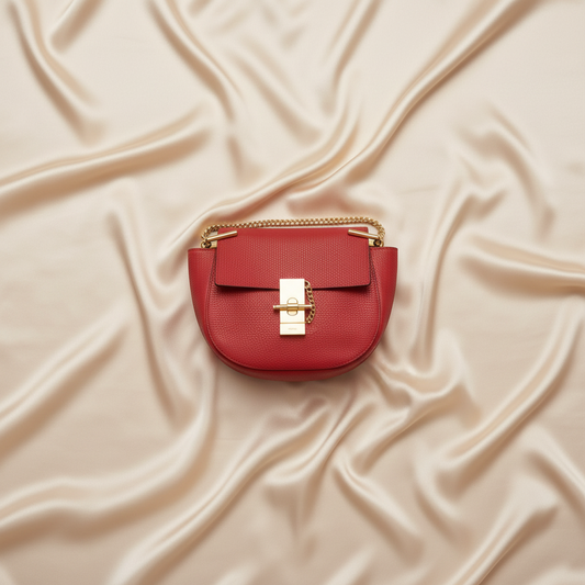 Chloé Drew Women's Leather Shoulder Bag Red Color