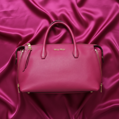 Miu Miu MADRAS RN1016 Women's Leather Handbag,Shoulder Bag Pink