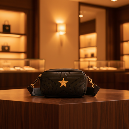 Stella McCartney Bumbag Stella Star 529309 Women's Faux Leather Fanny Pack,Shoulder Bag Black