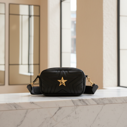 Stella McCartney Bumbag Stella Star 529309 Women's Faux Leather Fanny Pack,Shoulder Bag Black