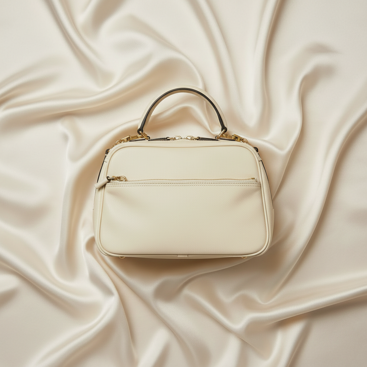 Valextra SERIE S Medium Women's Leather Handbag,Shoulder Bag Off-white