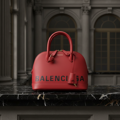 Balenciaga VILLE TOP HANDLE S 550645 Women's Leather Handbag,Shoulder Bag Red Color