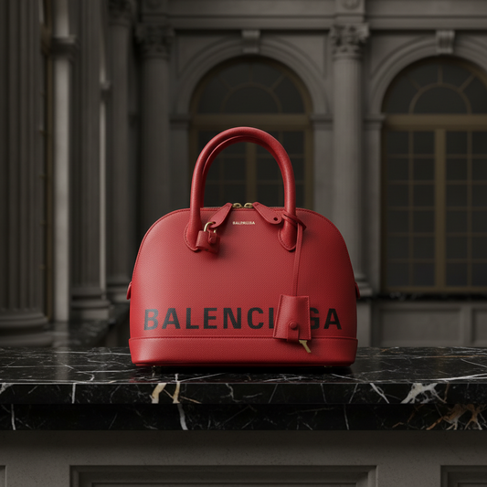 Balenciaga VILLE TOP HANDLE S 550645 Women's Leather Handbag,Shoulder Bag Red Color
