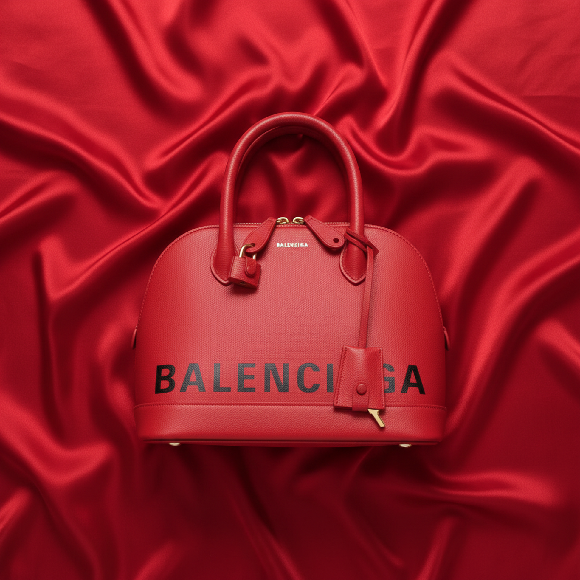 Balenciaga VILLE TOP HANDLE S 550645 Women's Leather Handbag,Shoulder Bag Red Color