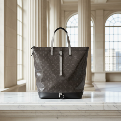 Louis Vuitton Monogram Eclipse Glazed Zipped Tote M43900 Men's Backpack,Tote Bag Black,Grape