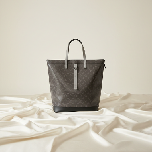Louis Vuitton Monogram Eclipse Glazed Zipped Tote M43900 Men's Backpack,Tote Bag Black,Grape