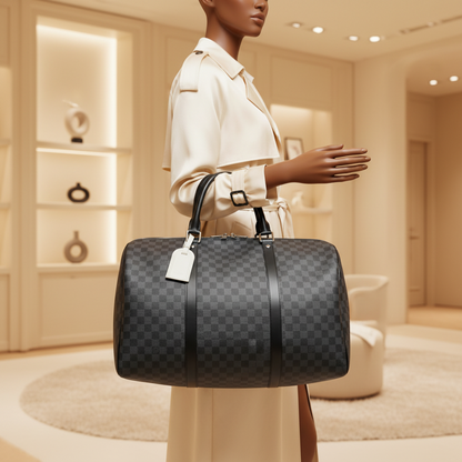 Louis Vuitton Damier Graphite Sac Voyage N41140 Men's Boston Bag Black,Gray