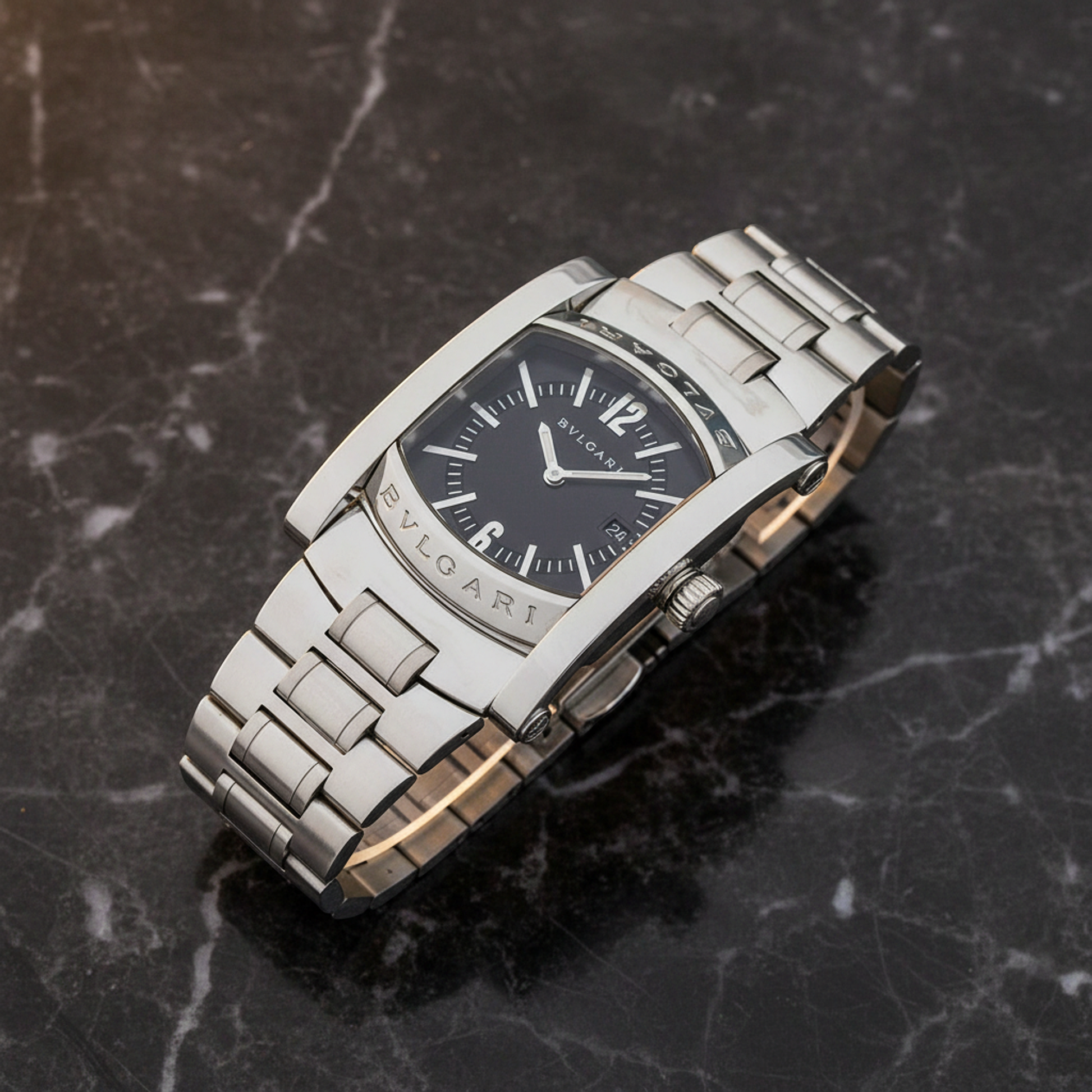 BVLGARI Assioma Stainless Steel Quartz Unisex Watch AA39S Polished