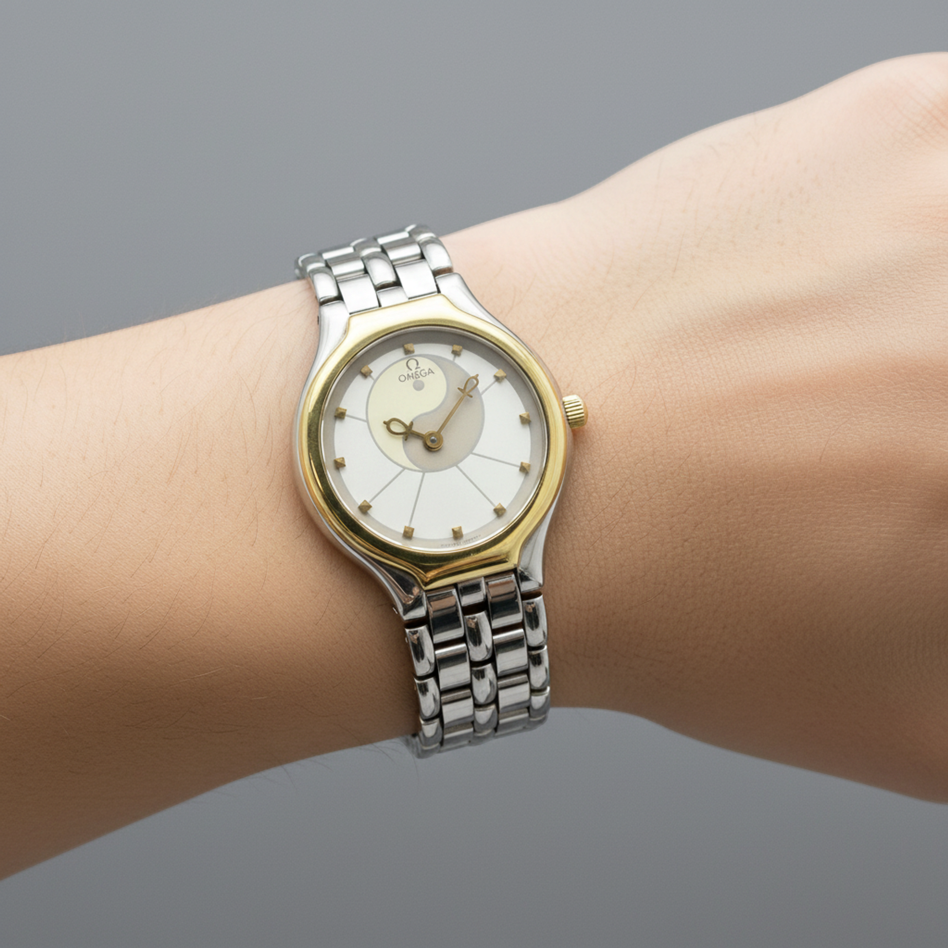 OMEGA De Ville Symbol K18 Gold Stainless Steel Ladies Watch 595.0101
