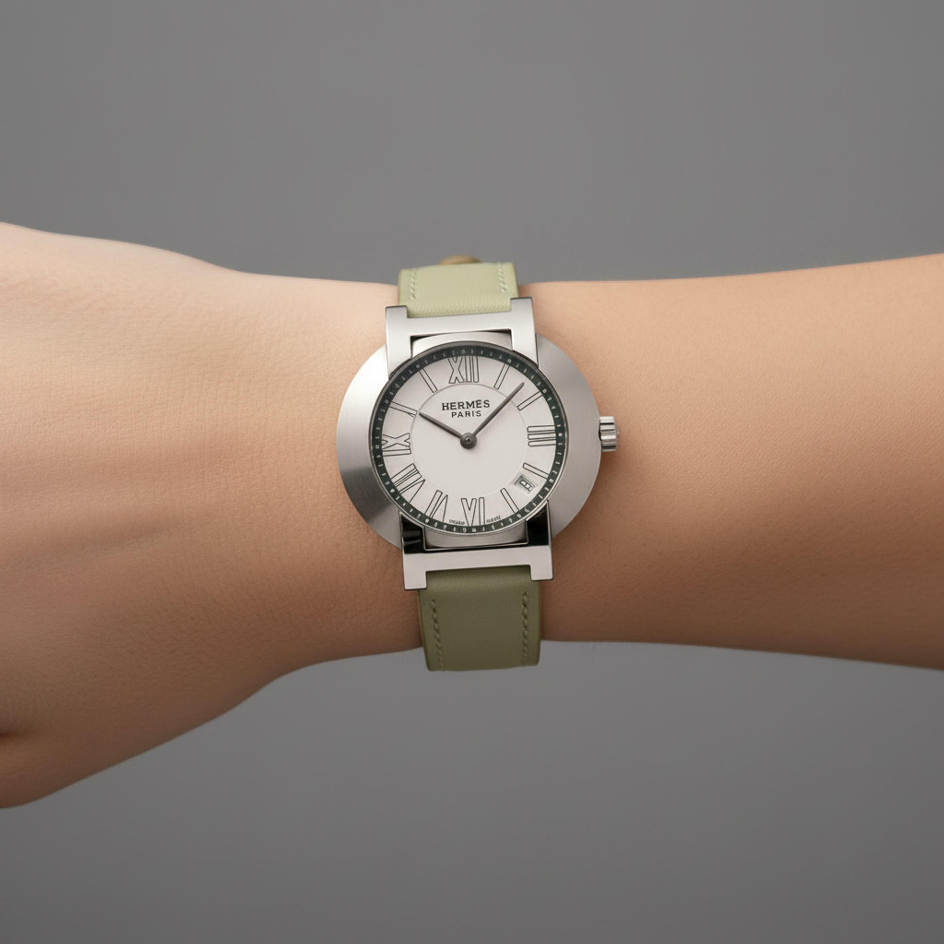 HERMES Nomade Steel Auto Quartz Ladies Watch NO1.210 Polished