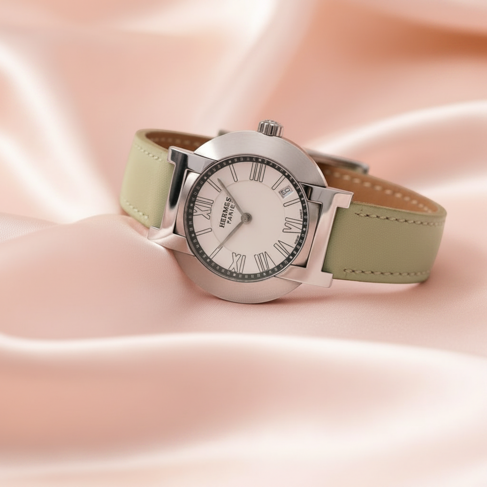 HERMES Nomade Steel Auto Quartz Ladies Watch NO1.210 Polished