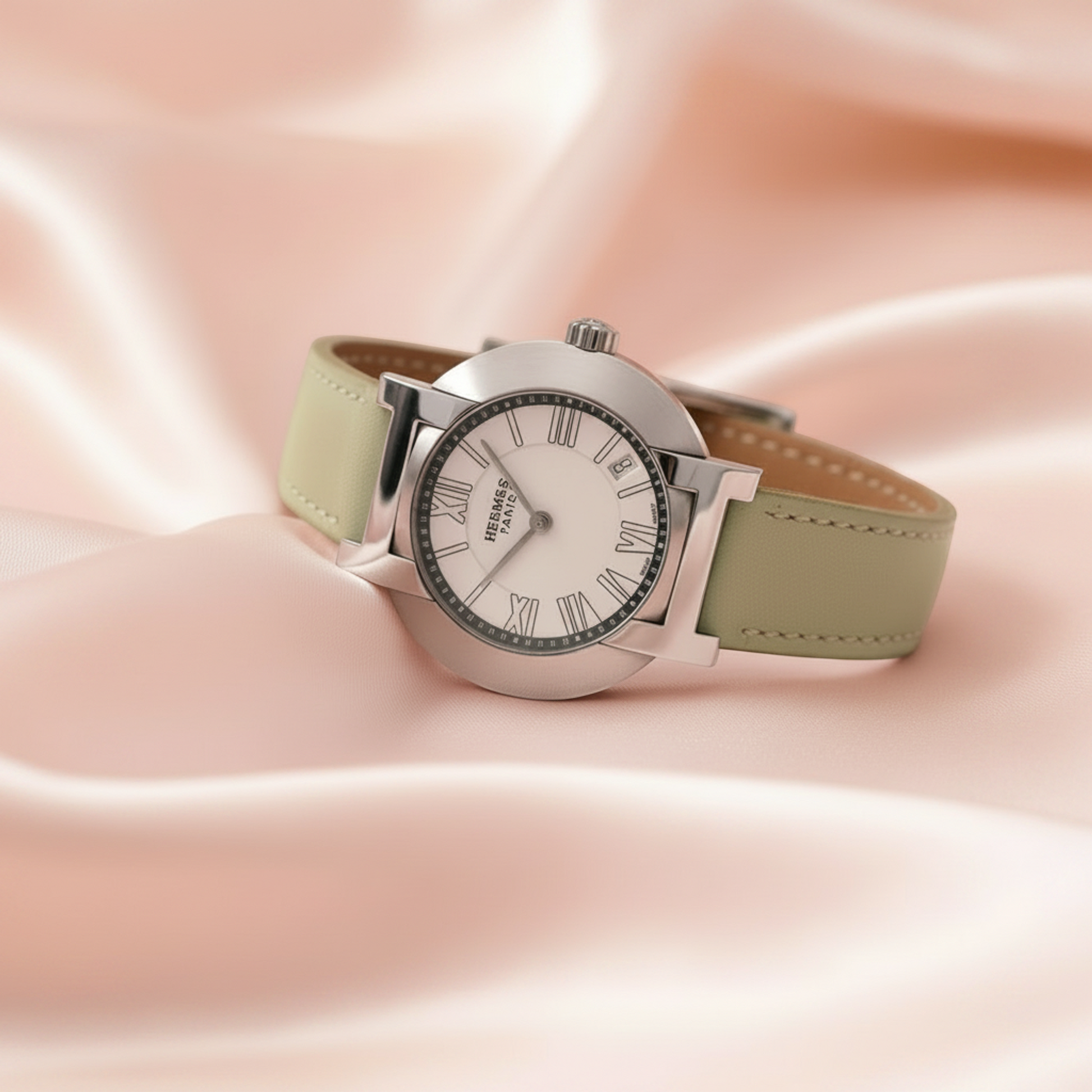 HERMES Nomade Steel Auto Quartz Ladies Watch NO1.210 Polished