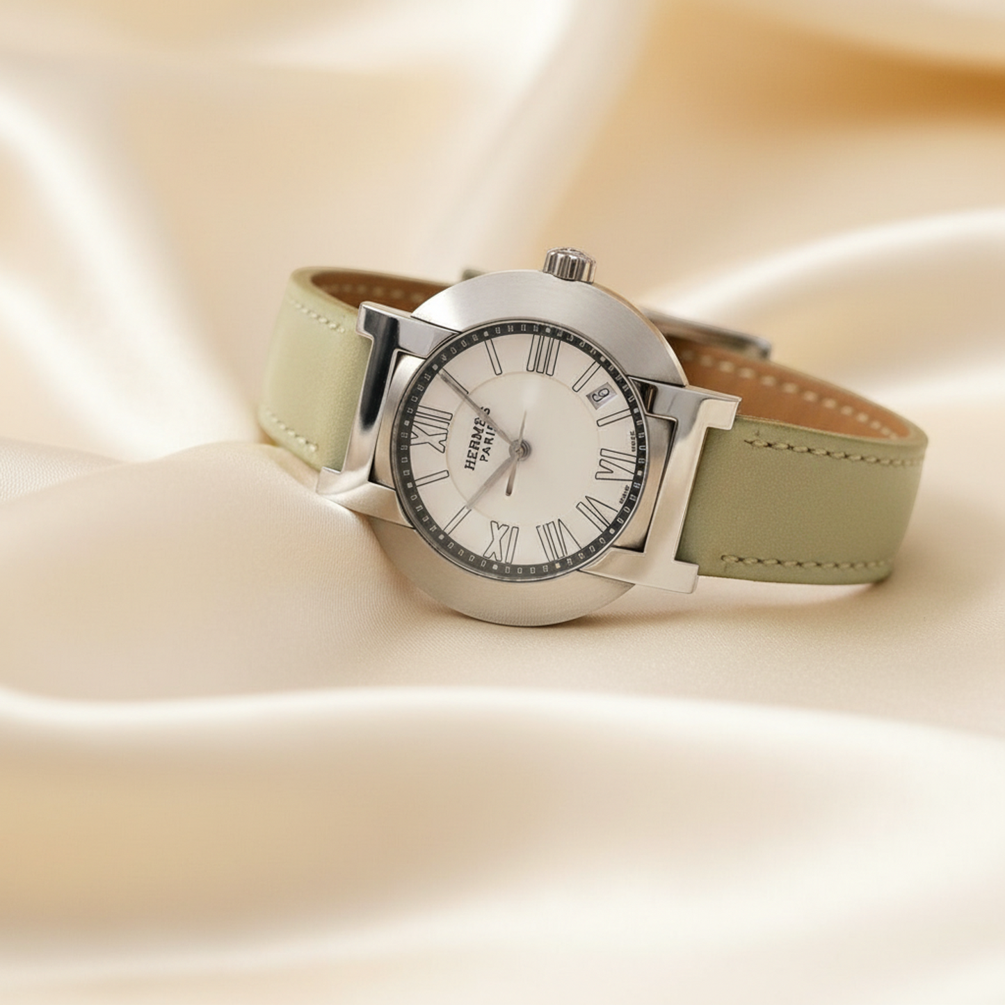 HERMES Nomade Steel Auto Quartz Ladies Watch NO1.210 Polished