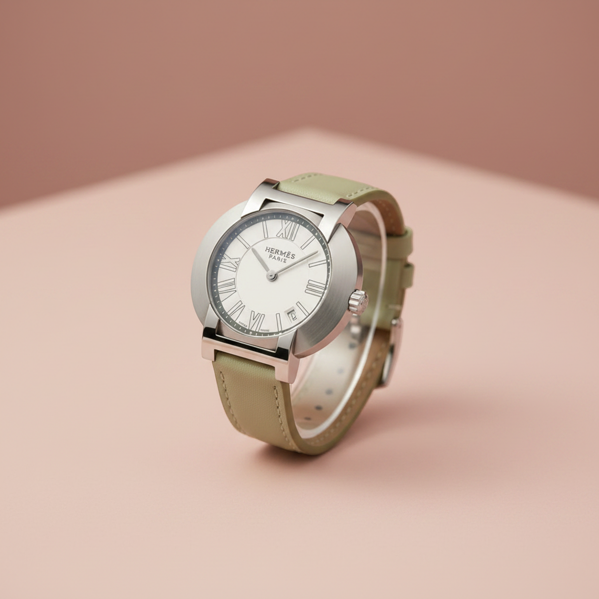 HERMES Nomade Steel Auto Quartz Ladies Watch NO1.210 Polished