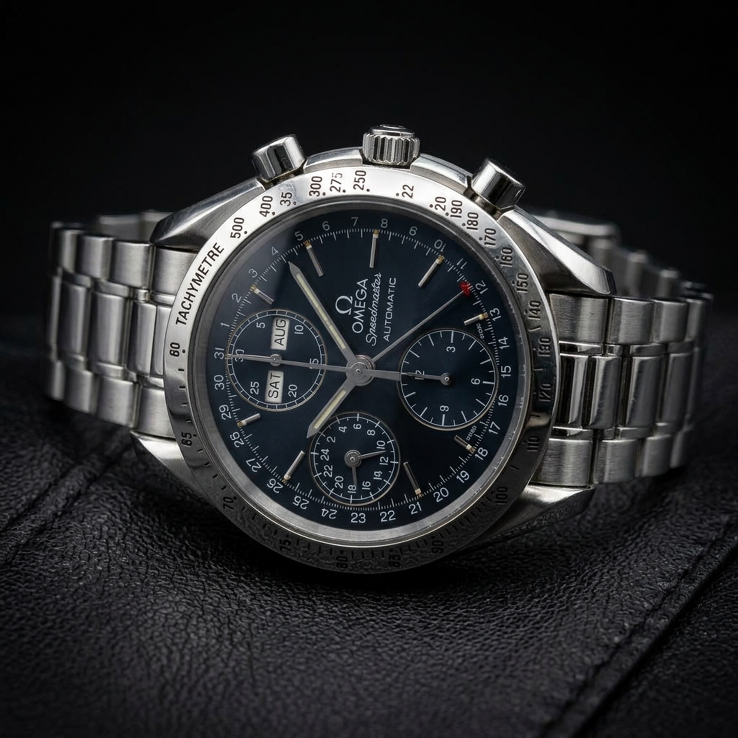 OMEGA Speedmaster Triple Date Steel Automatic Watch 3521.80 Polished
