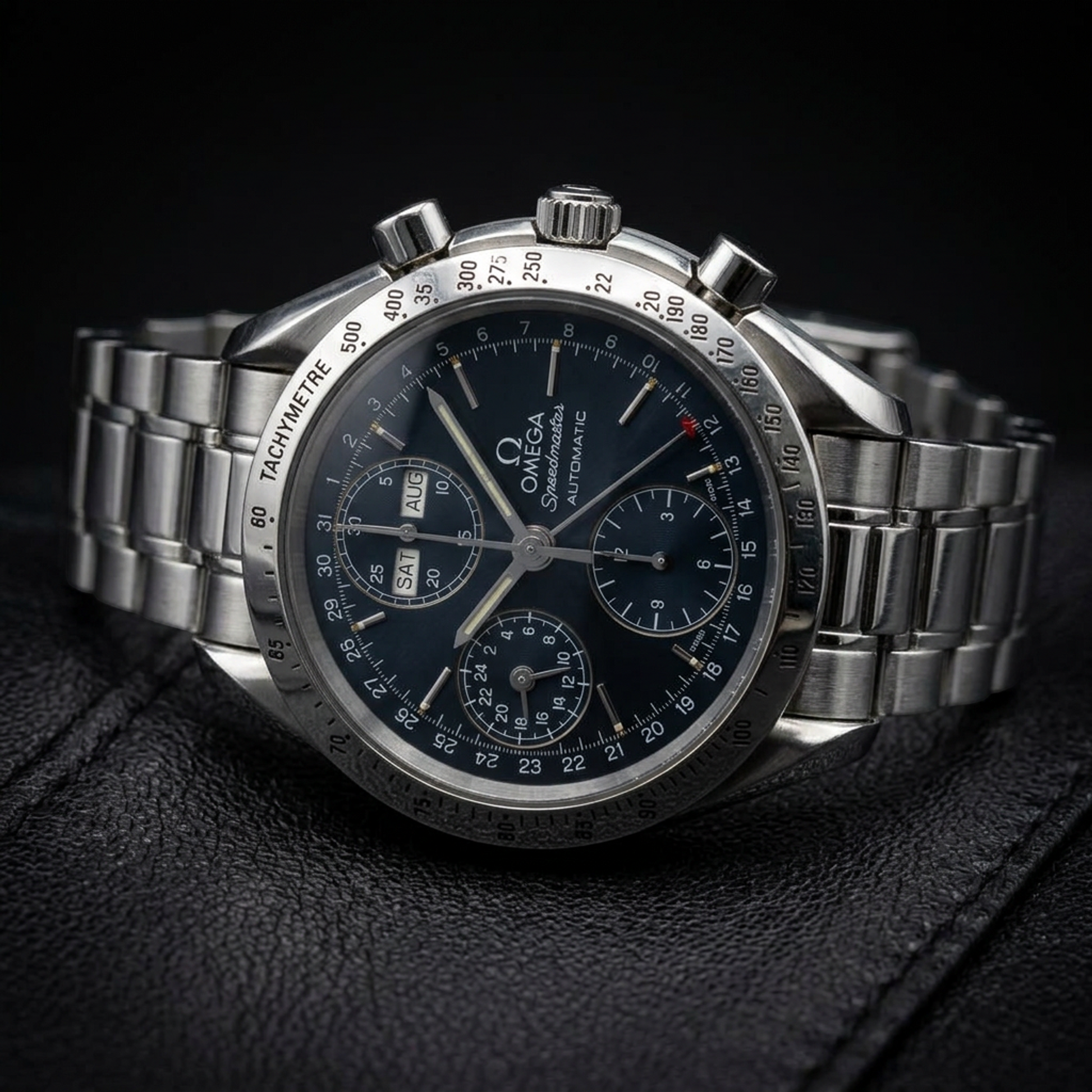 OMEGA Speedmaster Triple Date Steel Automatic Watch 3521.80 Polished