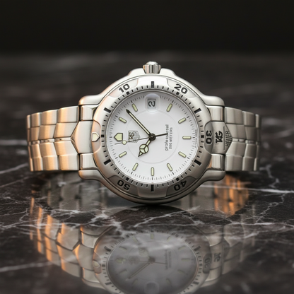 TAG HEUER 6000 Professional Steel Quartz Mens Watch WH1111 Polished