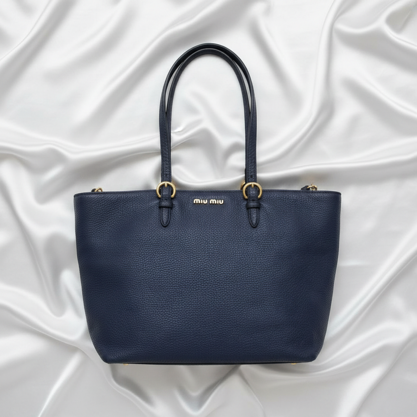 Miu Miu Women's Leather Shoulder Bag,Tote Bag Navy