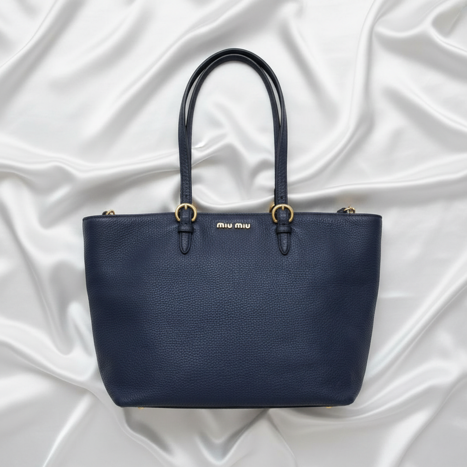 Miu Miu Women's Leather Shoulder Bag,Tote Bag Navy