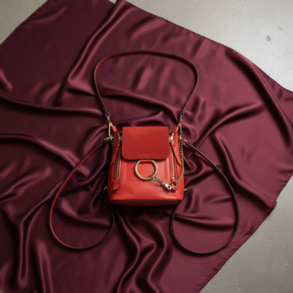 Chloé Faye Women's Leather,Suede Backpack Orange