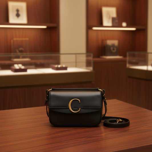 Chloé Chloe C Double Carry Bag Women's Leather Handbag,Shoulder Bag Black