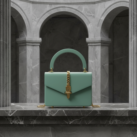 Gucci Sylvie 1969 Acrylic Mini 589482 Women's Acrylic Handbag,Shoulder Bag Light Green