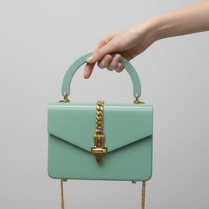 Gucci Sylvie 1969 Acrylic Mini 589482 Women's Acrylic Handbag,Shoulder Bag Light Green