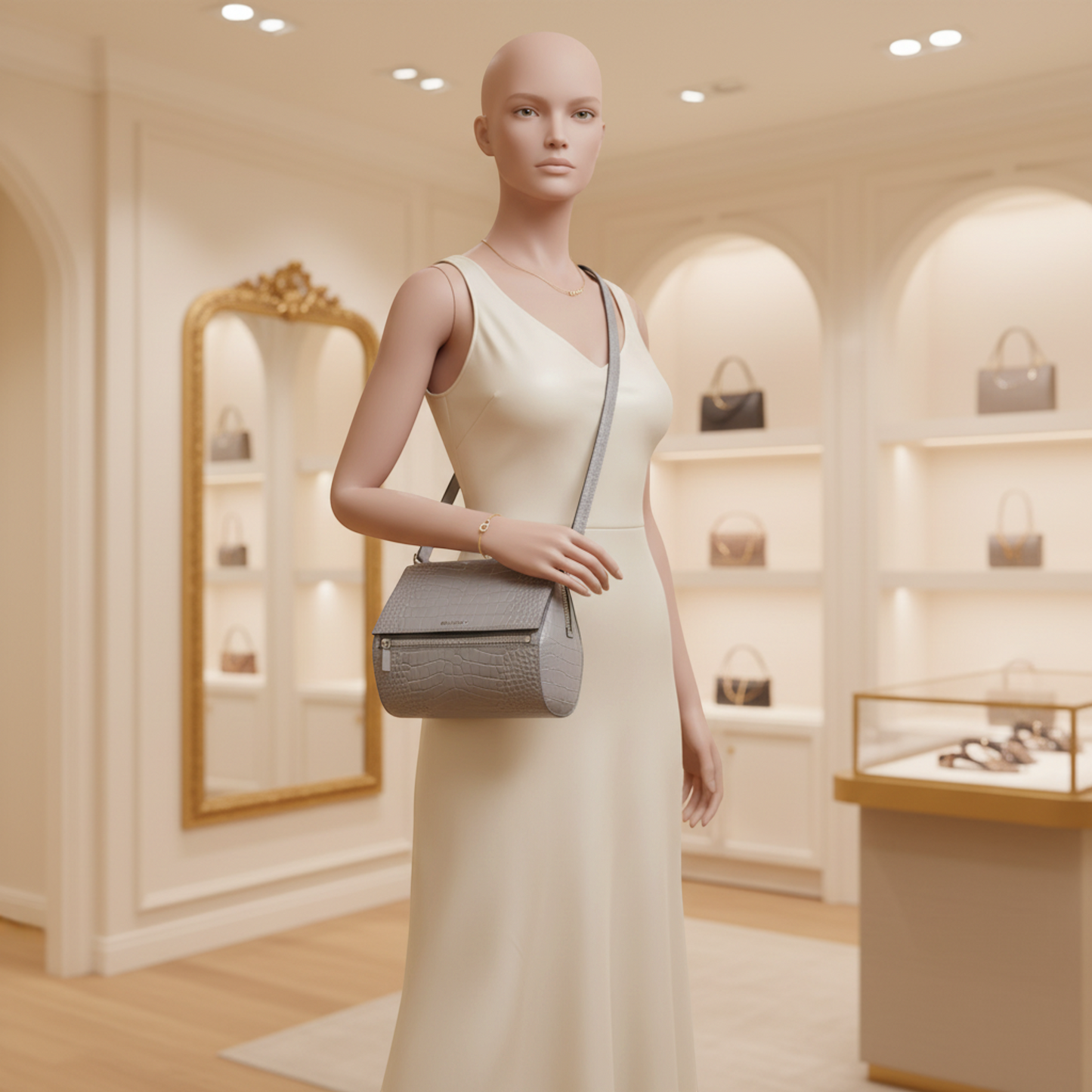 Givenchy Pandora Box Medium Women's Leather Shoulder Bag Gray