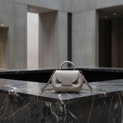 POLÈNE Numéro Un Micro Women's Leather Pouch Off-white