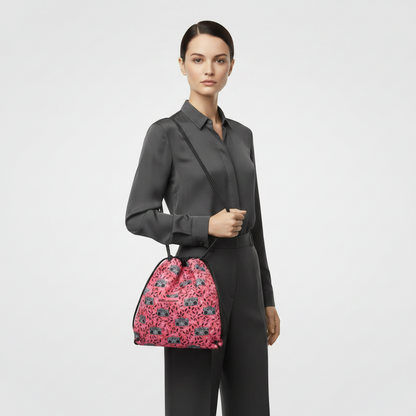 Saint Laurent Teddy Drawstring Bag 553919 Men,Women Leather,Canvas Backpack Black,Pink