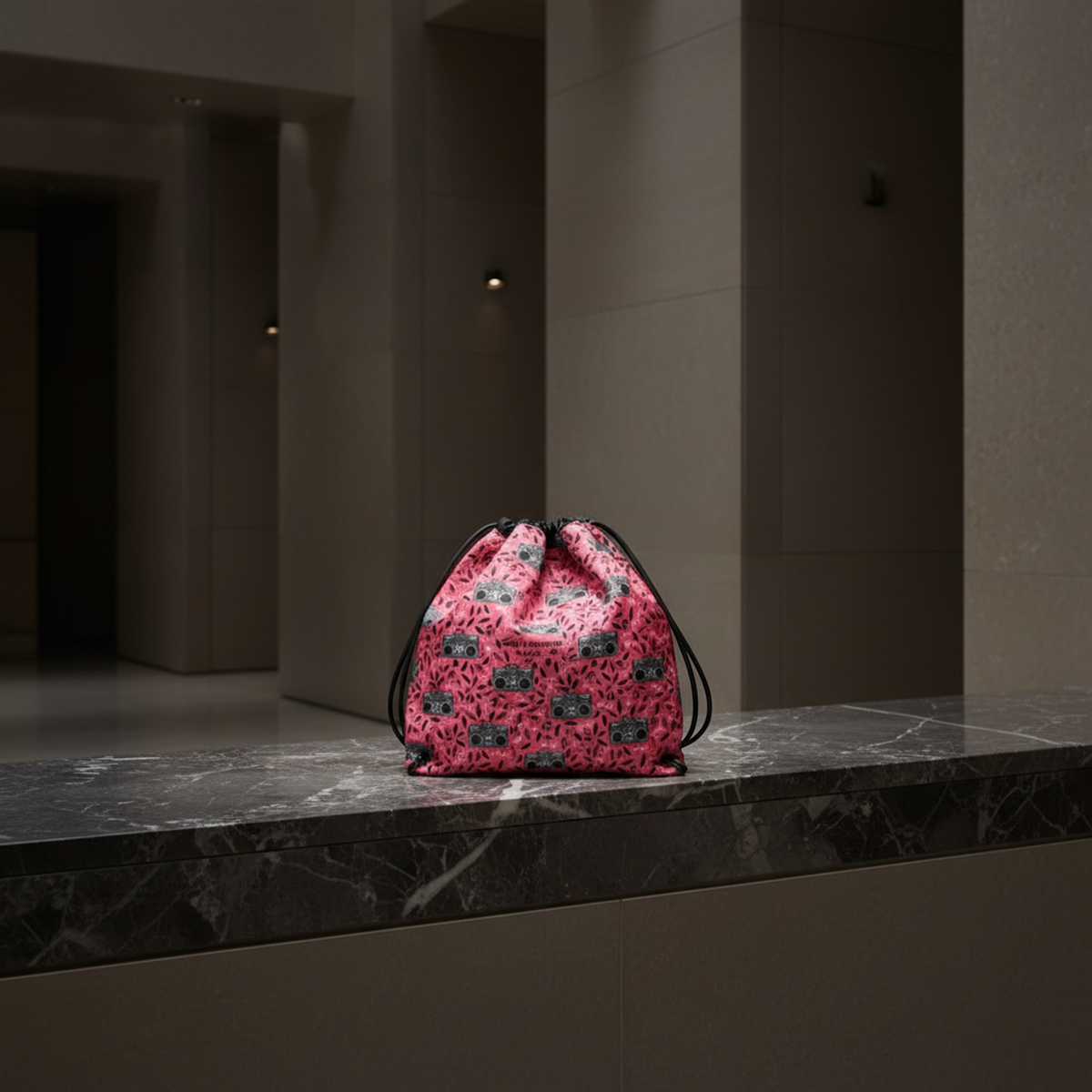 Saint Laurent Teddy Drawstring Bag 553919 Men,Women Leather,Canvas Backpack Black,Pink